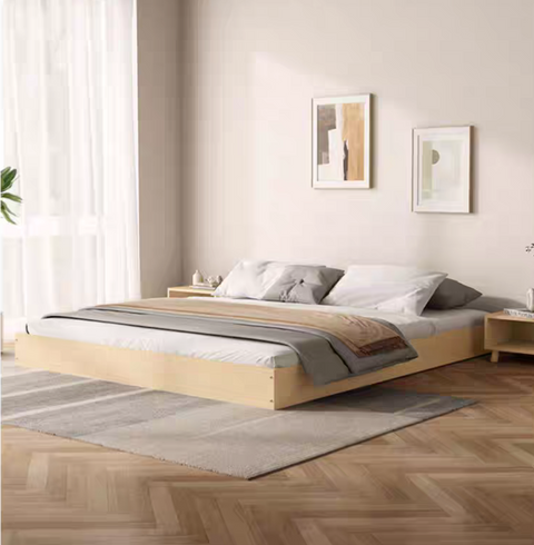 Solid wood tatami bed Single/Double/Queen/King
