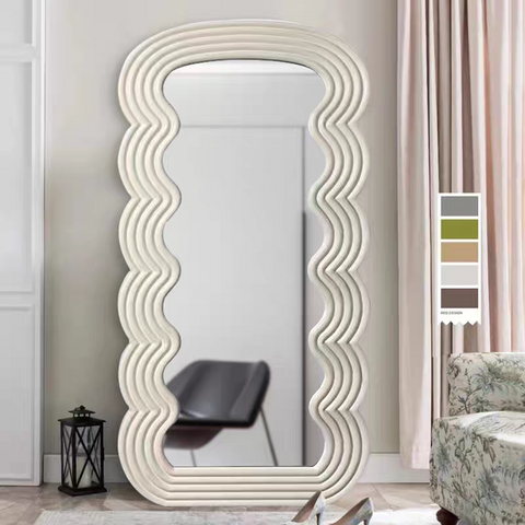 Irregular wave full-length mirror