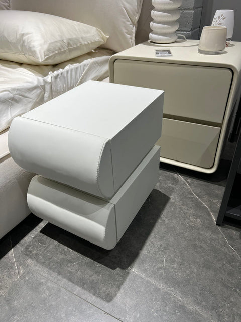 Two drawers Beige Bedside table