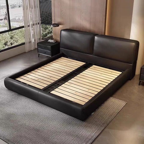 Black Leather Bed Frame Single/Double/Queen/King