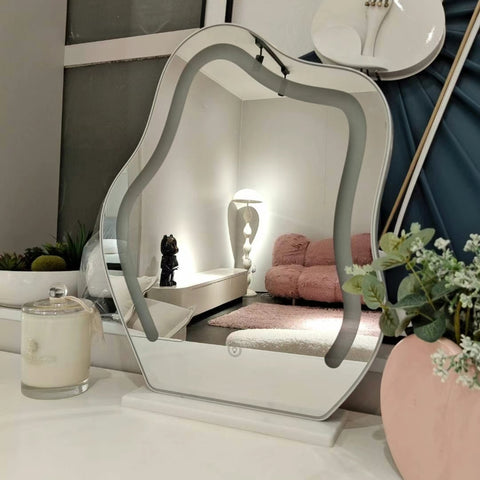 Three-bucket dresser with mirror