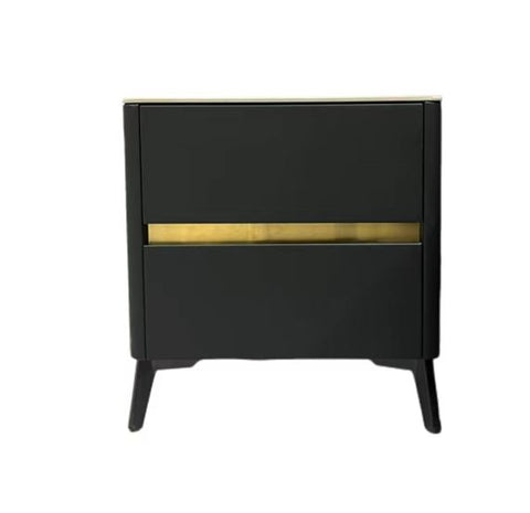 Armored Leather Bedside Table