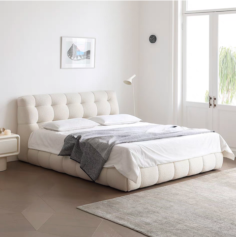 Marshmallow Sherpa fabric bed Queen