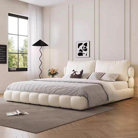 Leather cream puff style bed frame Single/Double/Queen/King