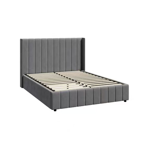 AMG-Gas Lift Storage Base Velvet Grey Single/KingSingle/Double/Queen/King