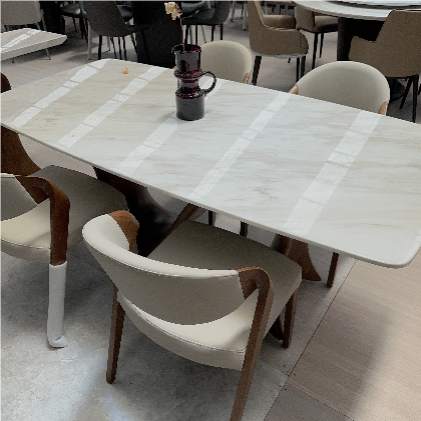 VITALE MARBLE & WOOD DINING-TABLE