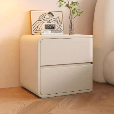 AURELIA WOODEN BEDSIDE TABLE WITH TWO DRAWERS