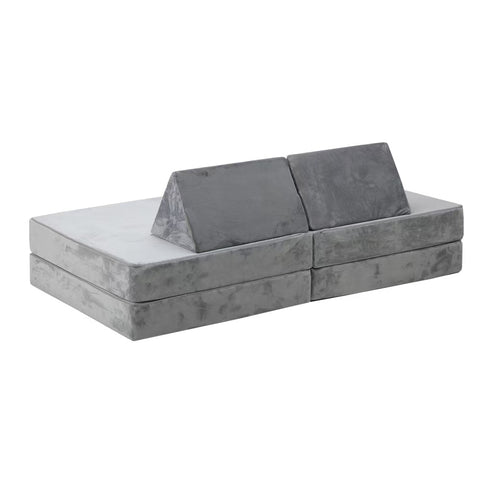 Mazam Kids Play Couch Modular Foam Sofa Bed DIY 2 Seater Grey Pink Green