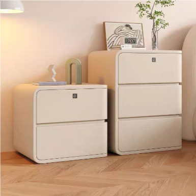 AURELIA WOODEN BEDSIDE TABLE WITH TWO DRAWERS