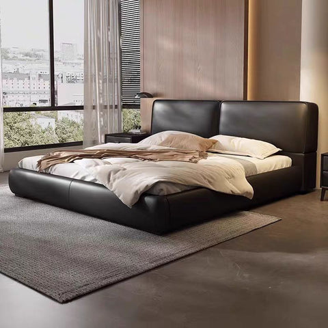 Black Leather Bed Frame Single/Double/Queen/King