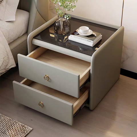 Leather bedside table