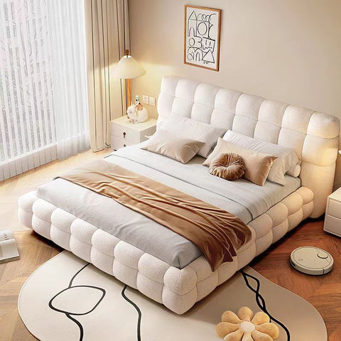 Marshmallow Sherpa fabric bed Double/Queen/King