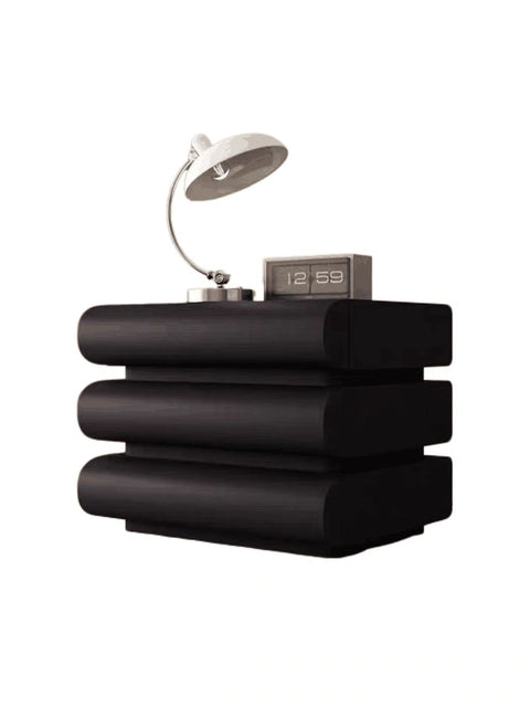 Custom Luxury Curved Three-Drawer Bedside Table