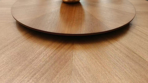 Solid wood round table with turntable
