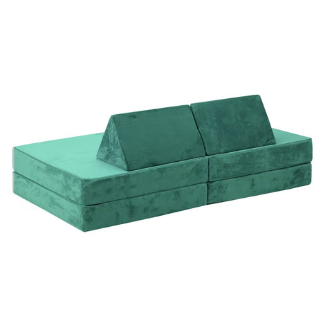 Mazam Kids Play Couch Modular Foam Sofa Bed DIY 2 Seater Grey Pink Green