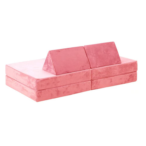 Mazam Kids Play Couch Modular Foam Sofa Bed DIY 2 Seater Grey Pink Green