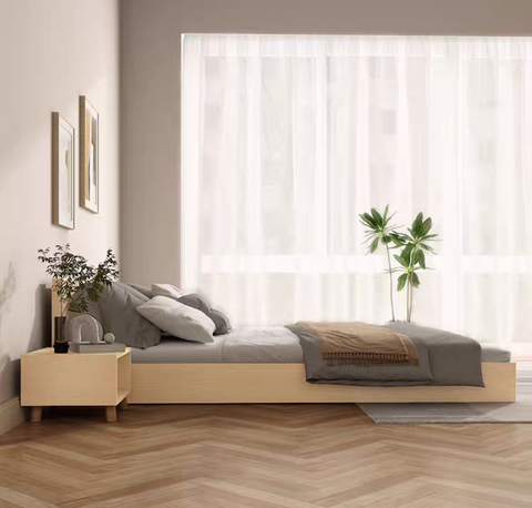 Solid wood tatami bed Single/Double/Queen/King