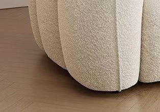 White Velvet Pumpkin Sofa with High-Resilience Foam