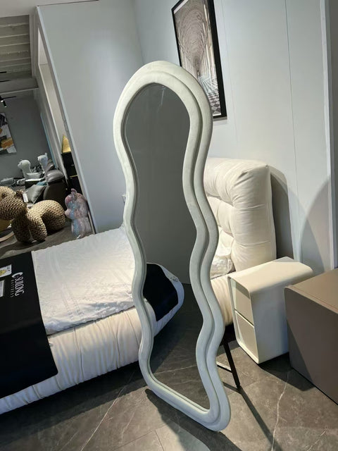 White Velvet Wave mirror