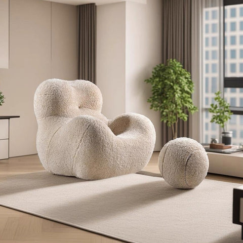 White Velvet Hug Sofa