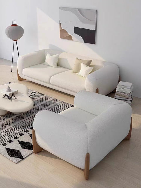WOODEN WHITE COUCH