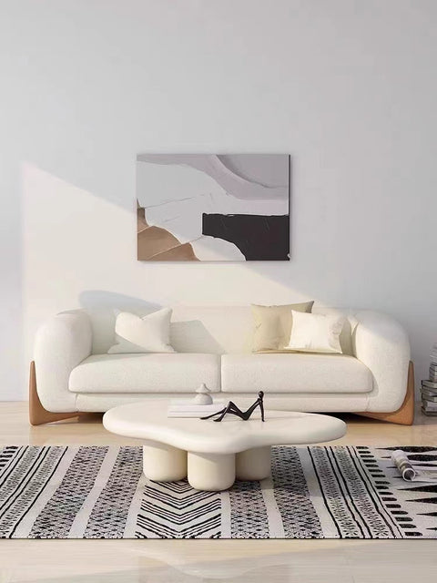 WOODEN WHITE COUCH