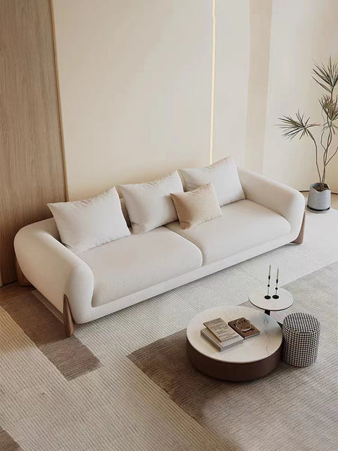 WOODEN WHITE COUCH