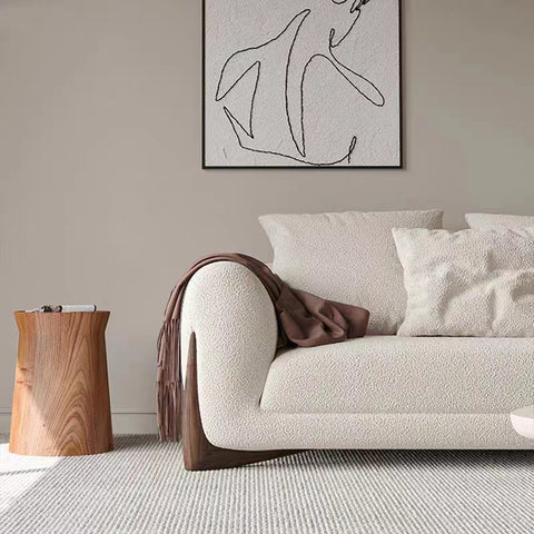 WOODEN WHITE COUCH
