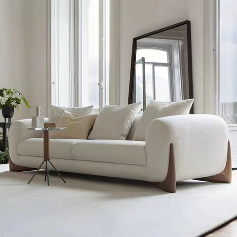 WOODEN WHITE COUCH