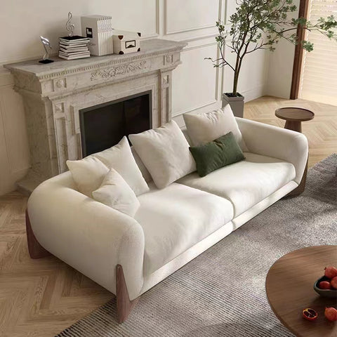 WOODEN WHITE COUCH
