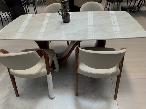 VITALE MARBLE & WOOD DINING-TABLE