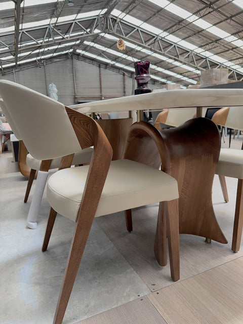 VITALE MARBLE & WOOD DINING-TABLE