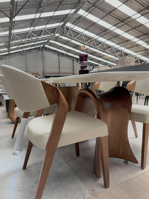 VITALE MARBLE & WOOD DINING-TABLE