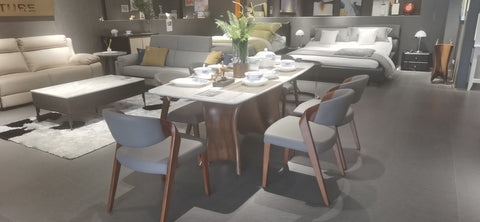 VITALE MARBLE & WOOD DINING-TABLE