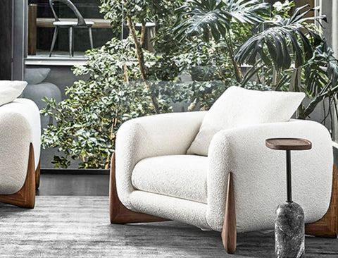 WOODEN WHITE COUCH