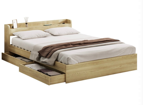 Solid wood tatami bed Single/KingSingle/Double/Queen/King