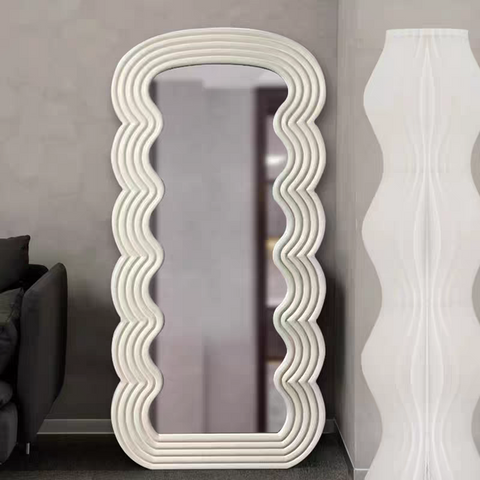 Irregular wave full-length mirror