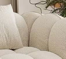 White Velvet Pumpkin Sofa with High-Resilience Foam