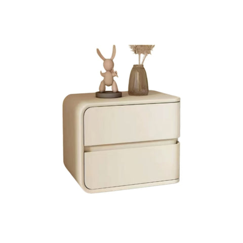 AURELIA WOODEN BEDSIDE TABLE WITH TWO DRAWERS
