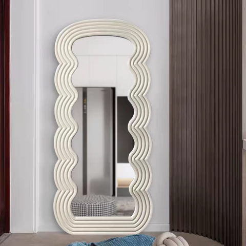 Irregular wave full-length mirror
