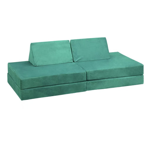 Mazam Kids Play Couch Modular Foam Sofa Bed DIY 2 Seater Grey Pink Green