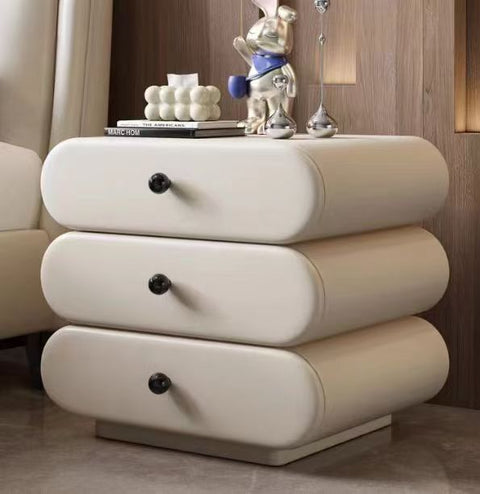 Artiss Bedside Table 3 Drawers Side Table Leather