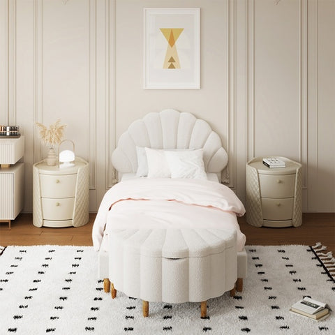 AMG--BED FRAME SCALLOP-SHAPE BEDHEAD Single/Double/Queen/King