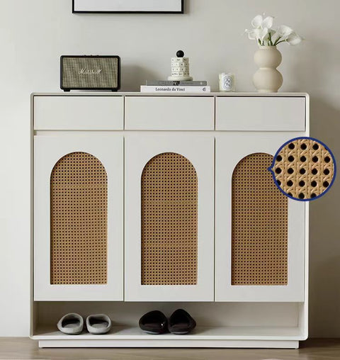 Rattan shoe cabinet
