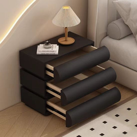 Custom Luxury Curved Three-Drawer Bedside Table