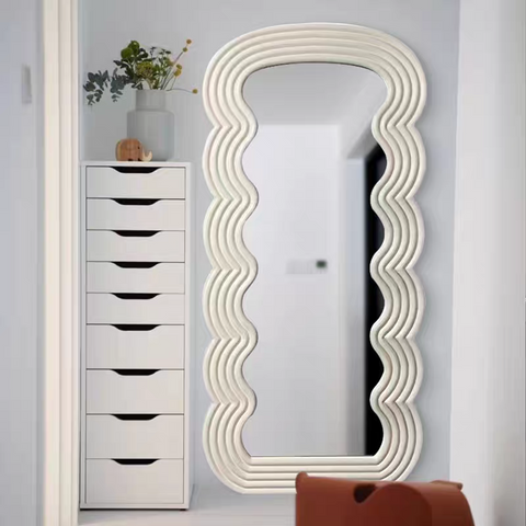 Irregular wave full-length mirror