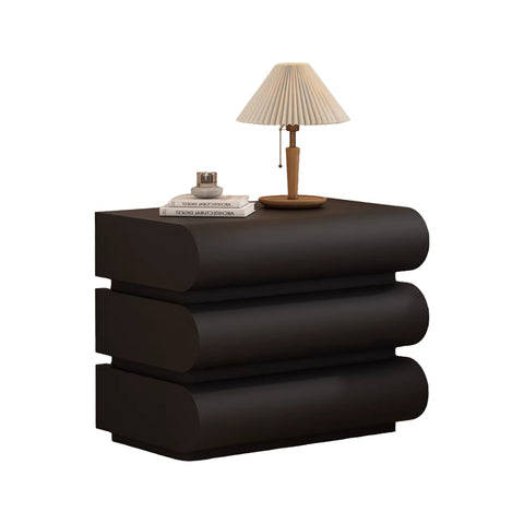 Custom Luxury Curved Three-Drawer Bedside Table