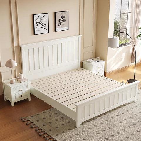 Light Luxury American Solid Wood Bed Single/KingSingle/Double/Queen/King