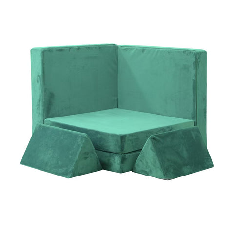 Mazam Kids Play Couch Modular Foam Sofa Bed DIY 2 Seater Grey Pink Green