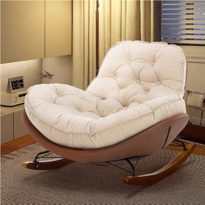 ROBERTO SUEDE SINGLE ROCKING CHAIR WITH PEDAL